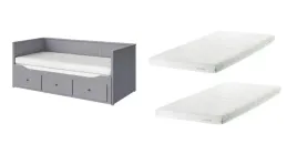 ikea-hemnes-rama-lozka-szary-2-materace-afjall