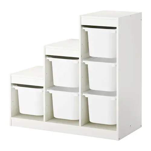 IKEA TROFAST regał 6 pojemników na zabawki BIAŁY