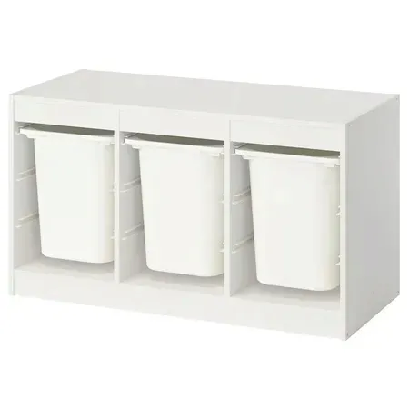 IKEA TROFAST regał BIAŁY + 3 pojemniki na zabawki