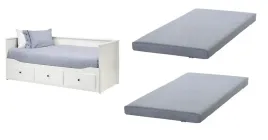 ikea-hemnes-lozko-rozkladane-2-materace-biale-sofa