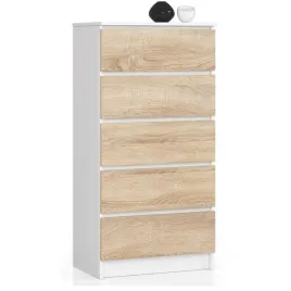 komoda-do-sypialni-5-szuflad-stilo-60x40x121-cm-biel-dab-sonoma-mat-or