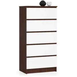 komoda-do-sypialni-5-szuflad-stilo-60x40x121-cm-wenge-biel-mat-or-tyle