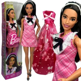 lalka-barbie-modelka-ubranka-sukienka-w-kratke-fashionistas-brunetka