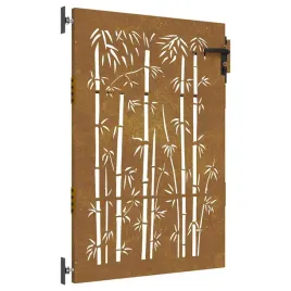 furtka-ogrodowa-85x125-cm-stal-kortenowska-motyw-bambusa