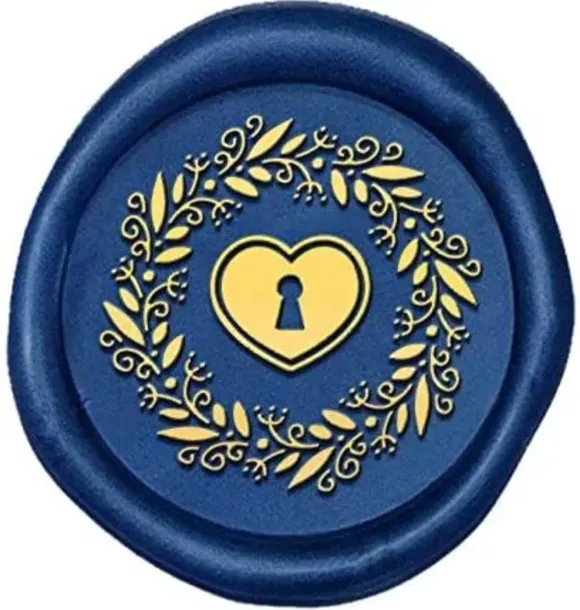 pieczec-woskowa-stempel-serce-klodka-stan-nowy