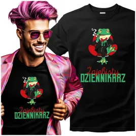 koszulka-meska-z-nadrukiem-zajebisty-dziennikarz-ze-smieszna-zaba-s
