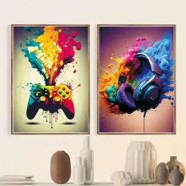 zestaw-dwa-plakaty-a3-w-ramie-gracz-dekoracja-pokoju-art-gamer-plakat-ramka