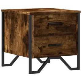 szafka-nocna-dab-40x41x40cm-dwie-szuflady-metalowe-nozki