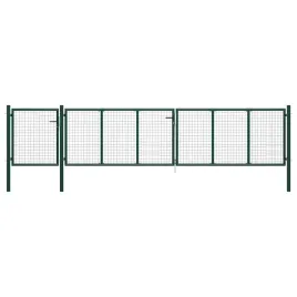 zielona-brama-stalowa-500-x-125-cm-z-zamkiem-i-kluczykami