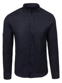 koszula-meska-czarna-stojka-slim-struktura-4xl