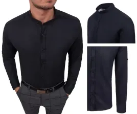 koszula-meska-czarna-stojka-slim-struktura-r-3xl