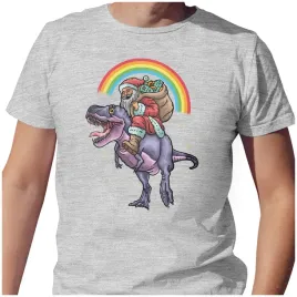 koszulka-meska-t-shirt-swiateczna-xl-mikolaj-na-dinozaurze-prezenty-jakosc
