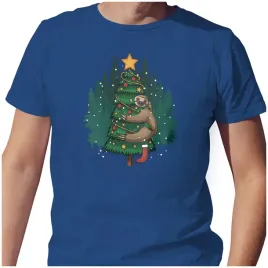 koszulka-meska-t-shirt-swiateczna-s-choinka-gwiazda-leniwiec-bombki-jakosc