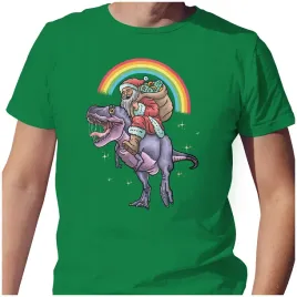 koszulka-meska-t-shirt-swiateczna-m-mikolaj-na-dinozaurze-prezenty-jakosc