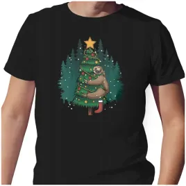 koszulka-meska-t-shirt-swiateczna-m-choinka-gwiazda-leniwiec-bombki-jakosc