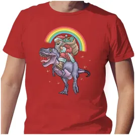 koszulka-meska-t-shirt-swiateczna-l-mikolaj-na-dinozaurze-prezenty-jakosc
