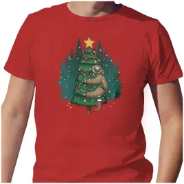 koszulka-meska-t-shirt-swiateczna-2xl-choinka-gwiazda-leniwiec-bombki