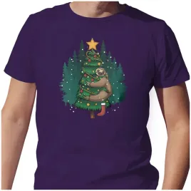 koszulka-meska-t-shirt-swiateczna-2xl-choinka-gwiazda-leniwiec-bombki