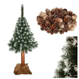 choinka-na-pniu-180cm-sztuczna-sosna-diamentowa-osniezona-zestaw-szyszek