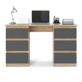 Zdjęcie produktu Biurko SONOMA ANTRACYT 120cm Biurko szkolne 6 szuflad Stolik dla dziecka