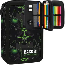 piornik-dwukomorowy-z-wyposazeniem-chlopiecy-robot-green-monster-backup