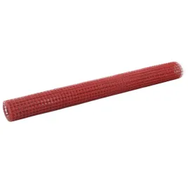 ogrodzenie-z-siatki-stal-i-pvc-25x15-m-czerwone