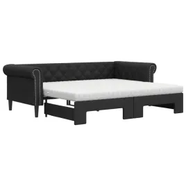 sofa-rozkladana-2-w-1-czarna-235x100x68-cm-z-materacami-piankowymi