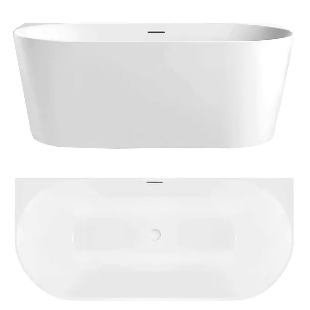 WANNA WOLNOSTOJĄCA PRZYŚCIENNA REA CAPRI SLIM 150 cm AKRYLOWA NOWOCZESNA