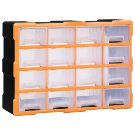 organizer-16-szufladek-pp-pomaranczowo-czarny-52x16x37cm