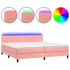 lozko-kontynentalne-z-led-i-aksamitnym-materacem-rozowy-203x200x78-8