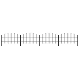 ogrodzenie-ogrodowe-z-wlocznia-stalowe-7145-x-100-cm-czarne