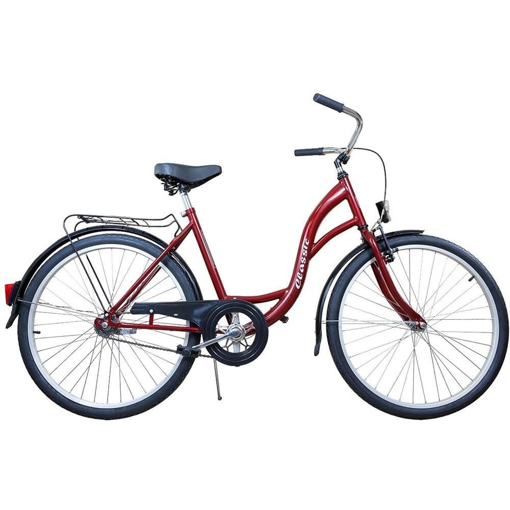 Rower Miejski Damski 28" Classic Bordowy ERLI.pl