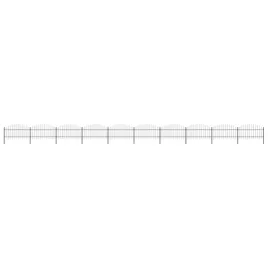 ogrodzenie-ogrodowe-z-wlocznia-stalowe-17815-x-125-cm-czarne
