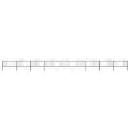 ogrodzenie-ogrodowe-z-wlocznia-stal-16035x150-cm-czarne