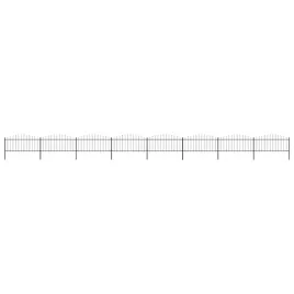 ogrodzenie-ogrodowe-z-wlocznia-stalowe-1426-x-75-cm-czarne