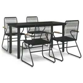 ogrodowy-zestaw-mebli-jadalnianych-rattan-pvc-czarny-140x70x74cm