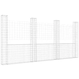 ogrodzenie-gabionowe-z-4-slupkami-zelazo-380x20x200-cm
