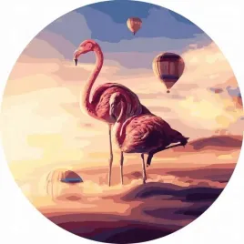 malowanie-po-numerach-owalne-flamingi-w-gorach