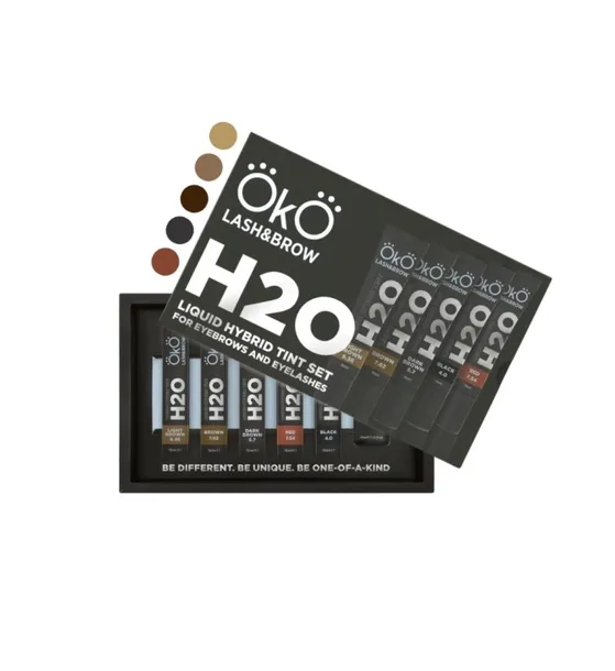 OkO Farba do brwi w tubkach ZESTAW (5 KOLORÓW) + OXIDANT 3%