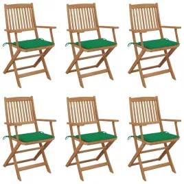 krzesla-ogrodowe-z-poduszkami-lite-drewno-akacjowe-zielone-6-szt