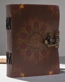 lotus-anima-skorzany-notatnik-mandala-lotosu-z-postarzanymi-kartkami