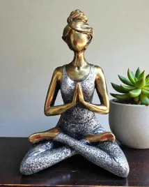figurka-kobiety-24-cm-joga-zloto-srebrna-klasyka