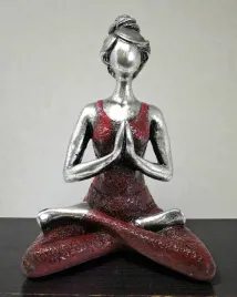 figurka-kobiety-24-cm-joga-srebrno-bordowa-harmonia