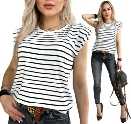 bluzka-damska-t-shirt-krotki-rekaw-w-paski-modny-stylowy