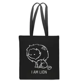 eko-torba-bawelniana-czarna-z-nadrukiem-i-am-lion-lew-kawaii-uroczy-tt-301