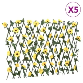 vidaxl-kratki-ze-sztucznym-bluszczem-rozsuwane-5-szt-zolte