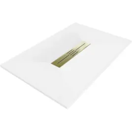 mexen-toro-brodzik-ultraplaski-100x80cm-bialy-zloty-smc-syfon