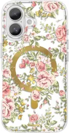scorpify-etui-magsafe-do-iphone-16-bezbarwne-w-kwiaty-rozowo-zloty