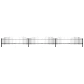 ogrodzenie-ogrodowe-z-wlocznia-stalowe-1070-x-125-cm-czarne