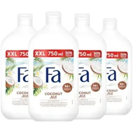 zel-pod-prysznic-damski-fa-coconut-milk-kremowy-kokos-zestaw-4x-750ml